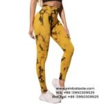 Women Clayman Dyeing Yoga Pants High Waist Hip Lift Gym Pants Seamless Athletic Pants