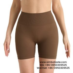 Women Coffee Seamless High Waist Yoga Shorts Tight Running Exercise Pants
