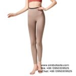 Women Coffee Thread High Waist Yoga Pants Anti-Curl Athletic Leggings