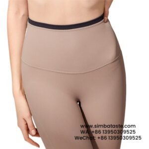 Women Coffee Thread High Waist Yoga Pants Anti-Curl Athletic Leggings