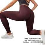 Women Dark Fuchsia Hip Lift Fitness Pants High Waist Yoga Pants Running Sports Pants