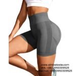 Women Dark Gray Seamless Yoga Shorts Athletic Shorts Breathable High-Rise Gym Pants