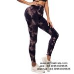 Women Dark Purple Dyeing Yoga Pants High Rise Hip Lift Gym Pants Seamless Athletic Pants