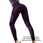 Women Dark Purple Hip Lift Fitness Pants High Waist Yoga Pants Running Sports Pants