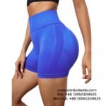 Women Dark Royal Blue Seamless Yoga Shorts Athletic Shorts Breathable High-Rise Gym Pants