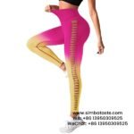 Women Gradient Yellow Tie-Dye Yoga Pants Side Cut-Outs Seamless Athletic Leggings