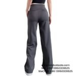 Women Gray Purple Loose Wide-Legged Pants High Waist Side Pockets Yoga Pants Back