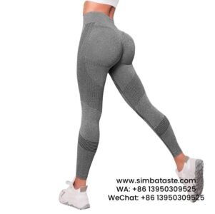 Women Gray Seamless Hip Lift Gym Pants Tight High Rise Yoga Pants