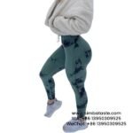 Women Green High Waist Tie Dye Gym Pants Shapewear Yoga Pants