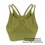 Women Green Thin Straps Beautiful Back Two Pieces Sports Bra Yoga Gym Bra