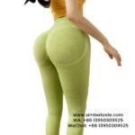 Women Green Yoga Pants Sexy Stretch Hip Lift Gym Pants High-Waisted Sweatpants