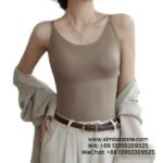Women Grey Coffee Strap Chest Pad Seamless Vest One Piece Slim Fashion Sports Vest