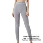 Women Grey Contrasting Gym Pants High Waist Hip Yoga Pants Breathable Athletic Leggings