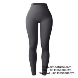 Women Grey Thread Sports Leggings Seamless Yoga Pants Yoga Wear Leggings