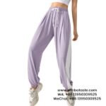 Women Ice Purple Loose Cuff Sweatpants Slim Running Rrousers Yoga Gym Pants