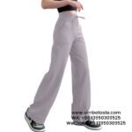 Women Ice Purple Loose Wide-Legged Pants High Waist Side Pockets Yoga Pants