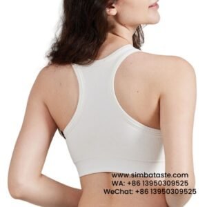 Women Ivory White Thread Bra Cropped Yoga Vest Top Pilates Fitness Bra Yoga Bra