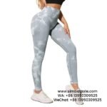Women Light Grey High Waist Tie Dye Gym Pants Shapewear Yoga Pants Sports Pants