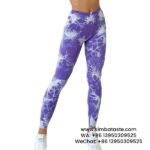 Women Lilac Tie-Dye Yoga Pants High Waist Hip Lift Gym Pants Seamless Athletic Pants