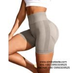Women Medium Gray Seamless Yoga Shorts Athletic Shorts Breathable High-Rise Gym Pants