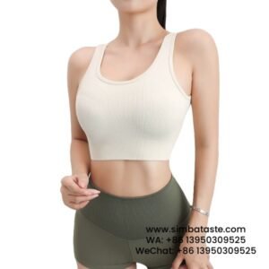 Women Milky White Cut-Out Beautiful Back Sports Bra One Piece Shockproof Yoga Wear Bra