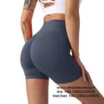 Women Navy Blue Gym Pants Athletic Tight Cropped Pants Seamless Yoga Hot Pants