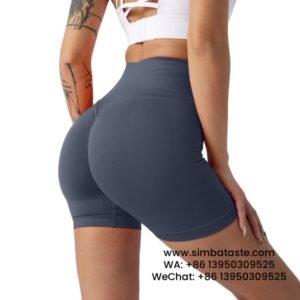 Women Navy Blue Gym Pants Athletic Tight Cropped Pants Seamless Yoga Hot Pants