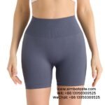 Women Navy Blue Seamless High Waist Yoga Shorts Tight Running Exercise Pants