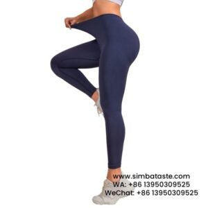 Women Navy Blue Seamless Knitting Explosive Hip Lift Yoga Pants Feminine V Waist Sports Gym Pants