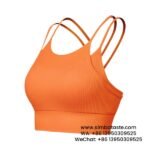 Women Orange Thin Straps Beautiful Back Two Pieces Sports Bra Yoga Gym Bra