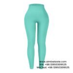 Women Pale Green Thread Sports Leggings Seamless Yoga Pants Yoga Wear Leggings