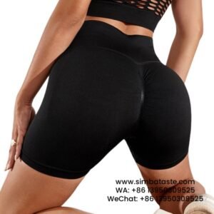 Women Phantom Black Gym Pants Athletic Tight Cropped Pants Seamless Yoga Hot Pants