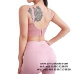 Women Pink Adjustable Letter Shoulder Strap Sports Bra Professional Fitness Bra Yoga Vest