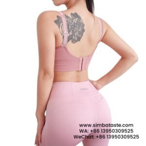 Women Pink Adjustable Letter Shoulder Strap Sports Bra Professional Fitness Bra Yoga Vest