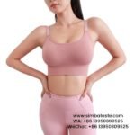 Women Pink Adjustable Letter Shoulder Strap Sports Bra Professional Fitness Bra Yoga Vest