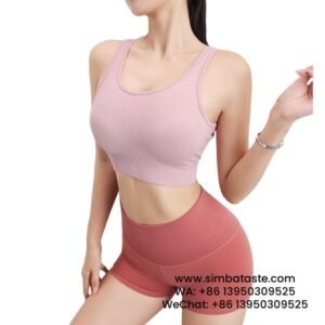 Women Pink Cut-Out Beautiful Back Sports Bra One Piece Shockproof Yoga Wear Bra