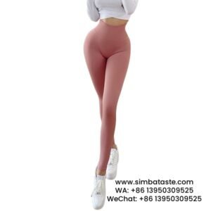 Women Pink Hip Lift Gym Pants High Waist Yoga Pants Running Sports Pants