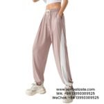 Women Pink Loose Cuff Sweatpants Slim Running Rrousers Yoga Gym Pants