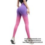Women Pink Purple Sports Leggings Seamless High Waist Gym Pants Gradient Candy Yoga Pants