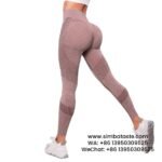 Women Pink Seamless Hip Lift Gym Pants Tight High Rise Yoga Pants