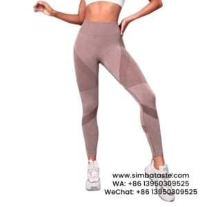 Women Pink Seamless Hip Lift Gym Pants Tight High Rise Yoga Pants