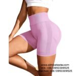 Women Pink Seamless Yoga Shorts Athletic Shorts Breathable High-Rise Gym Pants