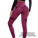 Women Purple Dyeing Yoga Pants High Waist Hip Lift Gym Pants Seamless Athletic Pants