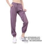 Women Purple Loose Sweatpants High-Waisted Quick-Drying Yoga Trousers Cargo Pants
