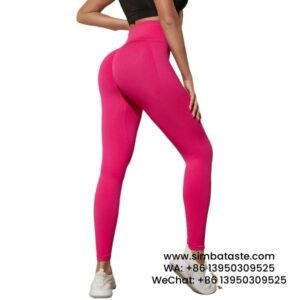 Women Red Hip Lift Gym Pants High Waist Yoga Pants Running Sports Pants