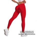Women Red Seamless Knitting Explosive Hip Lift Yoga Pants Feminine V Waist Sports Gym Pants