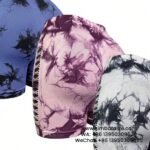Women Rose Red High Waist Side Mesh Tie Dye Yoga Shorts Fitness Exercise Pants