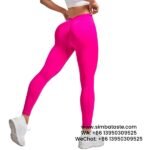 Women Rose Red Seamless Knitting Explosive Hip Lift Yoga Pants Feminine V Waist Sports Gym Pants