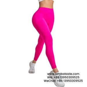 Women Rose Red Seamless Knitting Explosive Hip Lift Yoga Pants Feminine V Waist Sports Gym Pants 2