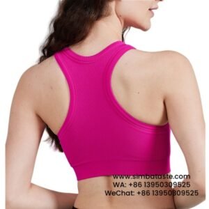 Women Rose Red Thread Bra Cropped Yoga Vest Top Pilates Fitness Bra Yoga Bra